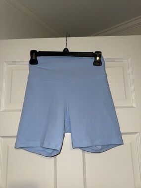 Women's High-Waist Bike Shorts in Light Blue